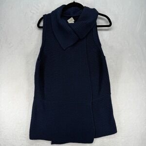Chico's Knit‎ Vest Sleeveless Sweater Vest Wool Blend Blue Size 3 US XL